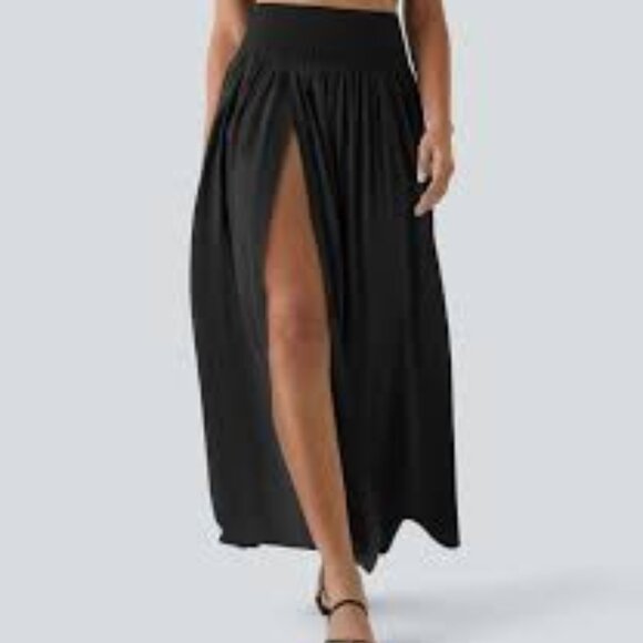 Breezeful™ High Waisted Split 2-in-1 Flowy Quick Dry Maxi Casual Skirt 3X - Picture 1 of 12